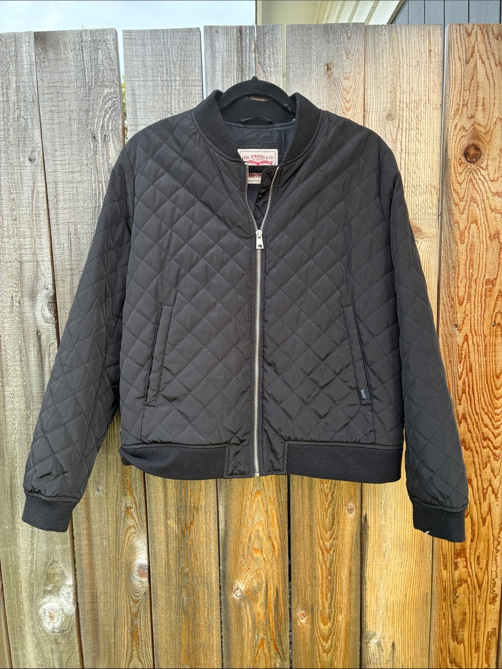 Levi's Quilted Black Bomber Jacket